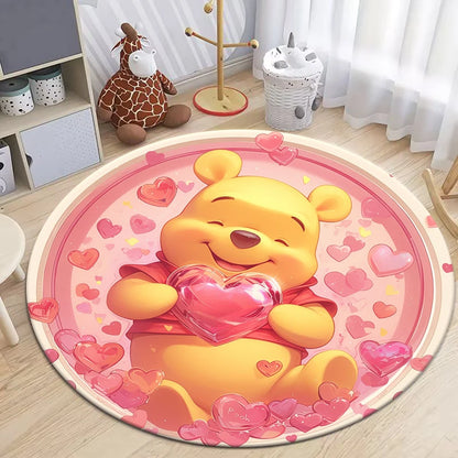Winnie the Pooh Cute Cartoon Print Round Carpet.Bedroom,Balcony,Entry Door,Sofa,Chair Non-slip Mat.Gift,Picnic,Home Decorat,Rug