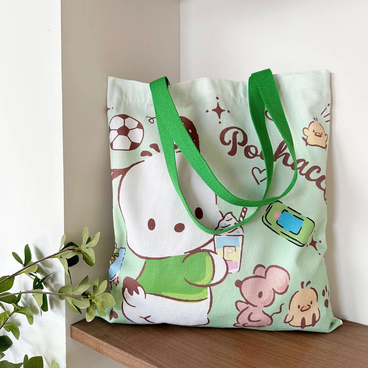 Sanrio Hello Kitty Canvas Shoulder Tote – Large Capacity