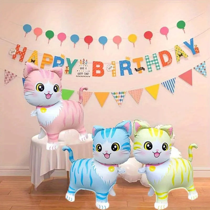 1pcs Cartoon Standing Cat Shape Foil Animal Balloon Baby Shower Birthday Party Decoration Wedding Valentine's Day Decor Balloons