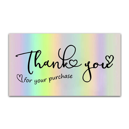 30pcs Thank You Card For Supporting Business Package Decoration "Gorgeous Thanks" Business Card Laser card Handmade With Love