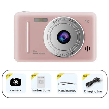 4K 50MP IPS CCD Camera – 2.4" Autofocus Vlogging Cam