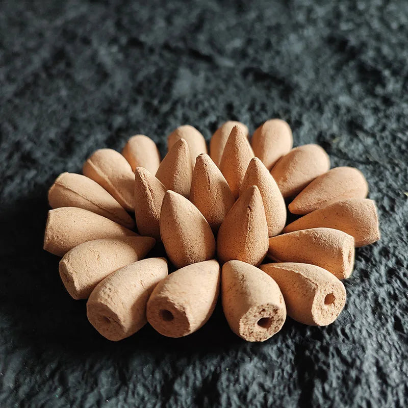 Y 10/20/50Pcs Natural Indian Cone Insence Rose Waterfall Reflux Tower Incense for Backflow Burner Home Tea Room Hotel Fragrance