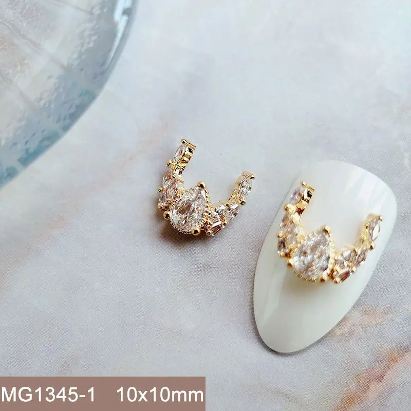 10pcs/lot Luxury No Fading Bow Butterfly Arc Nail Art Parts Zircon Crystal Manicure Nails Accesorios Supplies Decorations Charms