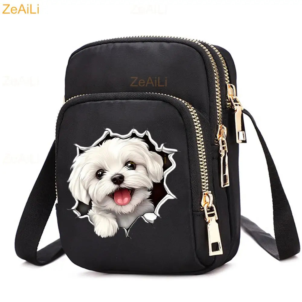 Cat & Dog Faith Quote Crossbody Phone Bag