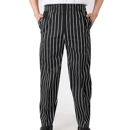 Unisex Chef Pants Cook Chef Pants with Elastic Waist Uniform