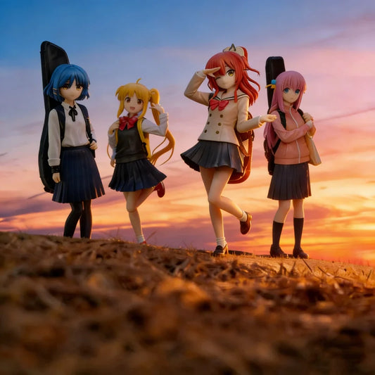 Bocchi the Rock 4‑Piece Anime Girl Figure Set – Desk Ornaments & Gifts