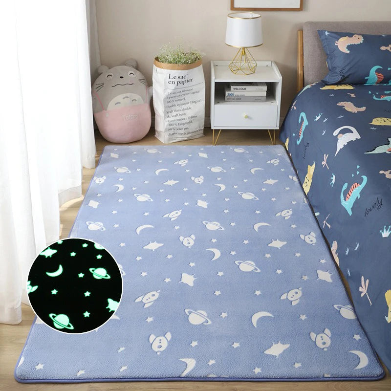 Luminous Carpet Modern Living Room Large Carpet Plush Children's Bedroom Floor Mats Bay Window Cushion Thickening Printing Rug