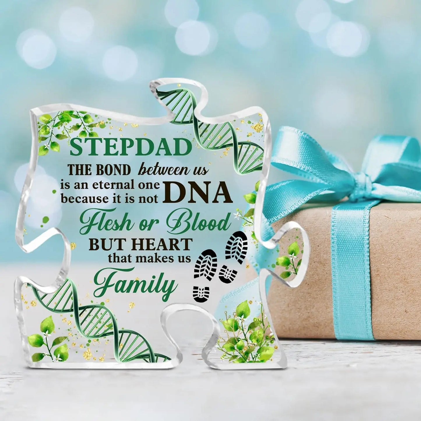 StepDad Gifts from Daughter Son,Birthday Gifts for Father Bonus Dad, Gifts for Fathers Day Christmas, Clear Desk Decorative Sign