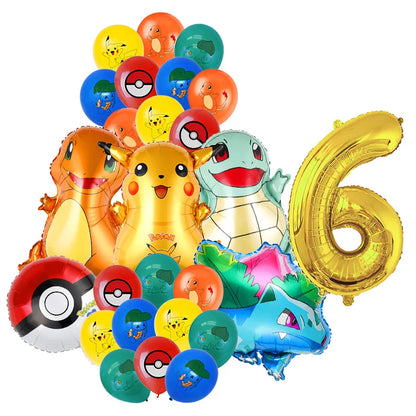 Classical Pikachu Birthday Party Decoration Set (Backdrop · Balloons · Tableware · Kids Event Supplies)