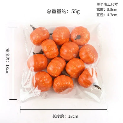 12 Pieces Of Pumpkin Maple Leaf Ornament Maple Leaves Autumn Holiday Decoration Indoor And Outdoor Decoration Fake Decoration