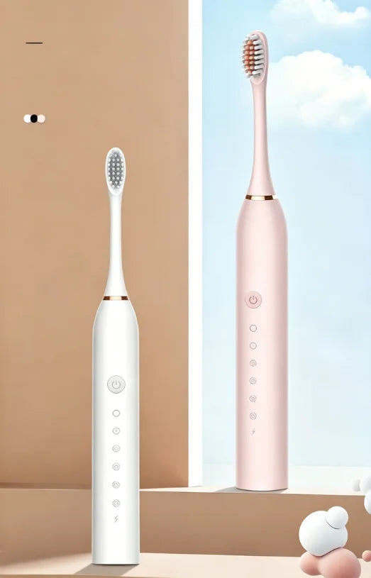 6‑Speed Rechargeable Sonic Toothbrush – Waterproof Soft Brush for Adults & Couples
