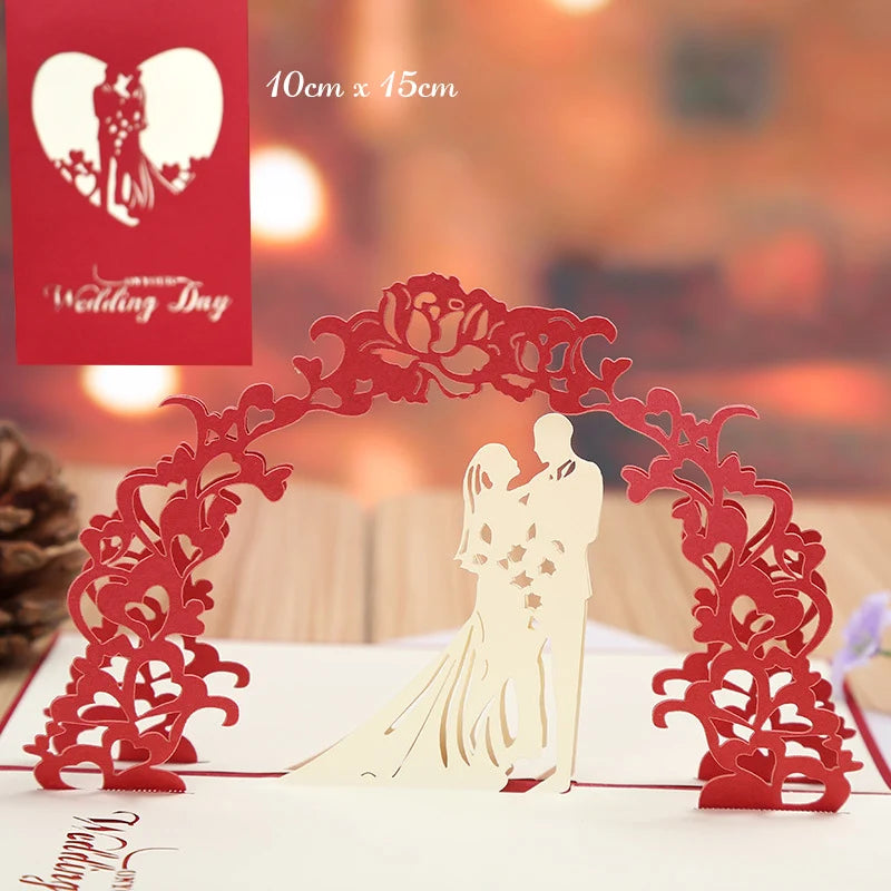 3D Pop Up Flower Greeting Cards Wedding Card Anniversary Thanksgiving Valentines Day Birthday Gift Thank You Card Handmade Cards