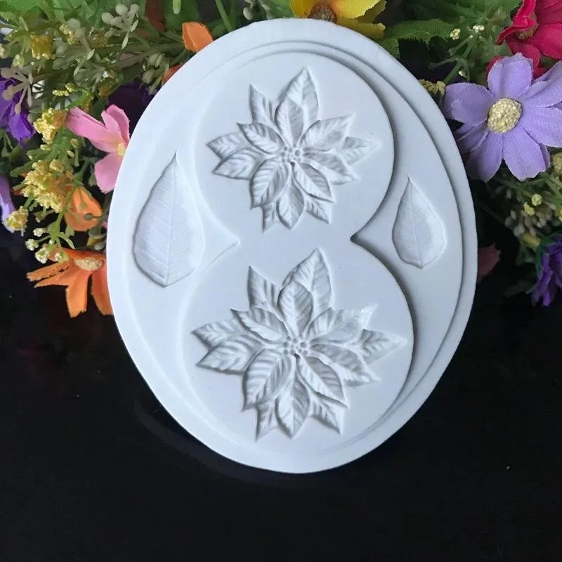 Christmas Flower Silicone Mold Fondant Mold Cake Decorating Tools Sugarcraft Chocolate Gumpaste Mold Kitchen Baking Tool