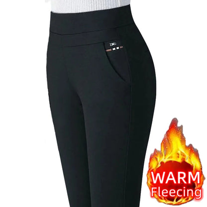 Thin & Thick Warm Winter Pencil Pants Womens Snow Plush Strench Lady OL SkinnyTrousers Femal Thichen Slim  Clothing Leggings