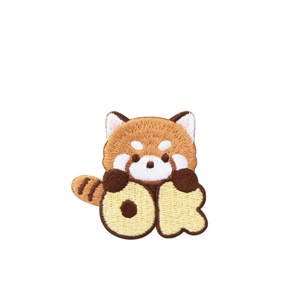 Cute Red Panda Embroidered Patch – Iron‑On Sticker for Kids Clothes