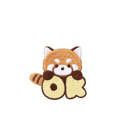 Cute Red Panda Embroidered Patch – Iron‑On Sticker for Kids Clothes