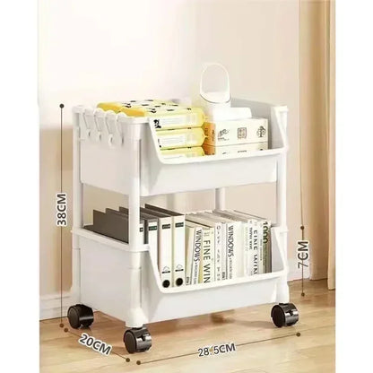 Mobile Multi‑Layer Bookshelf & Bathroom Trolley w/ Wheels