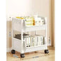 Mobile Multi‑Layer Bookshelf & Bathroom Trolley w/ Wheels