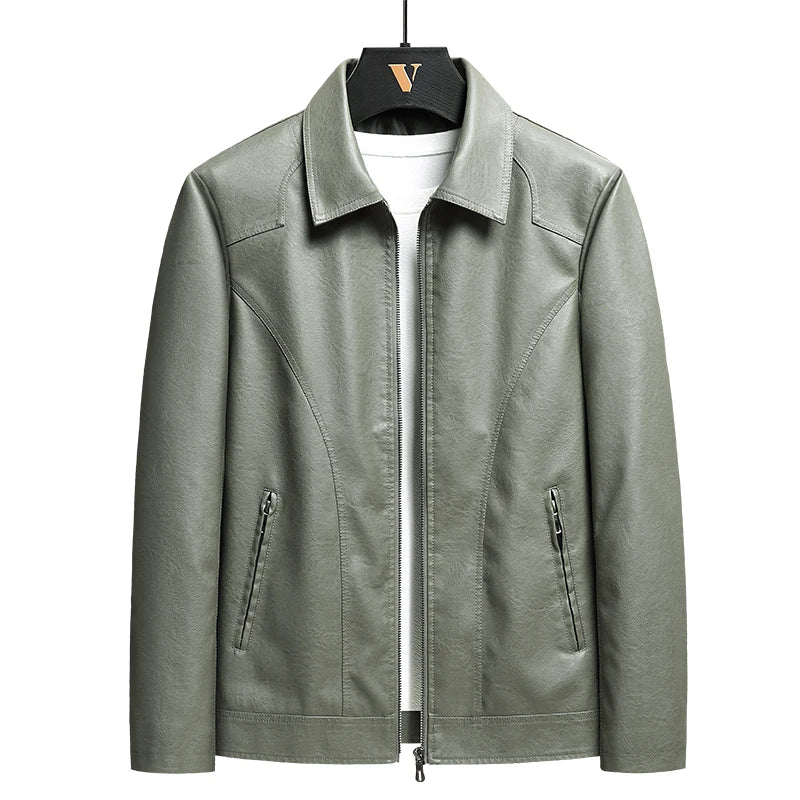 Men’s Retro Fleece Leather Jacket (Plus Size)