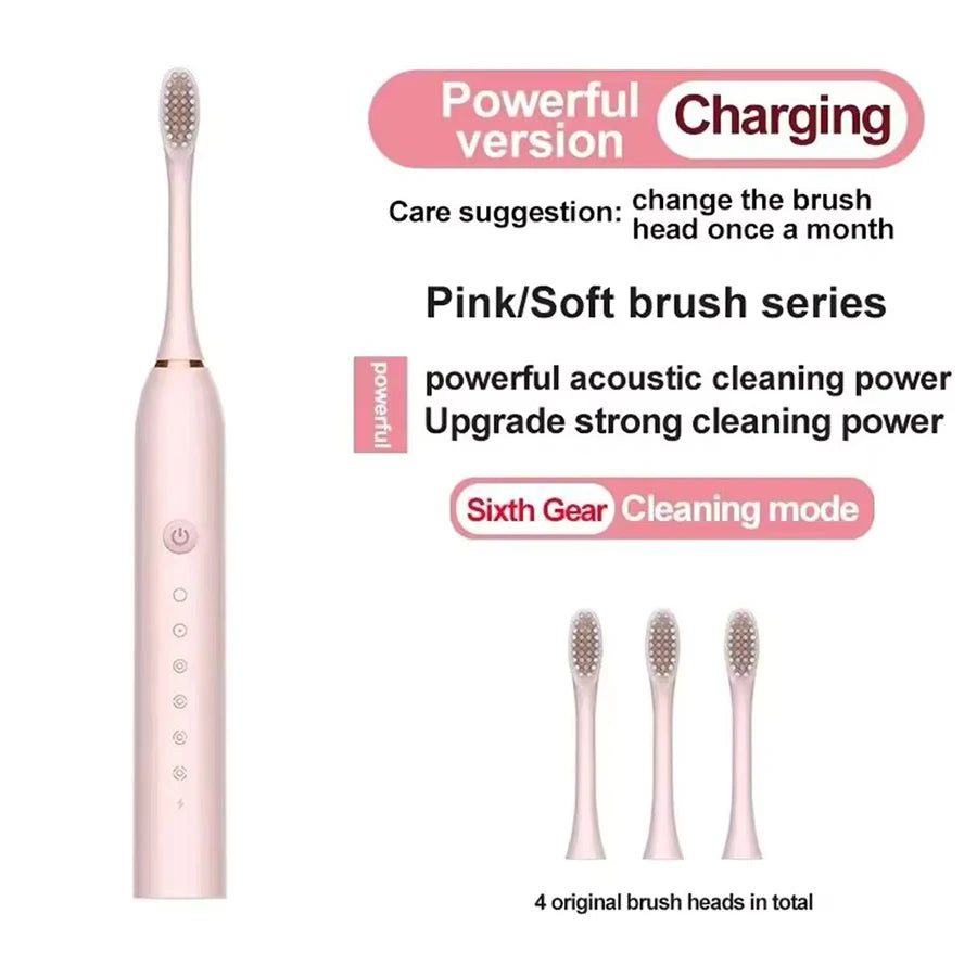 Ultrasonic Electric Toothbrush Set (Smart Sonic, Waterproof, Adult Deep‑Cleaning Modes)