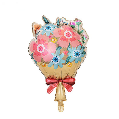 Cute Bear Foil Balloons with Flowers – Valentine’s, Wedding, Anniversary & Birthday Decoration