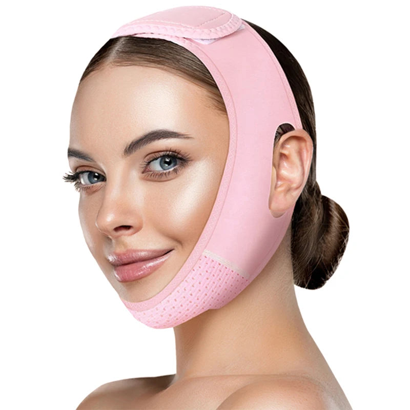Reusable V‑Line Face Strap – Chin‑Up Patch & Double Reducer Lifting Belt for Sagging Skin