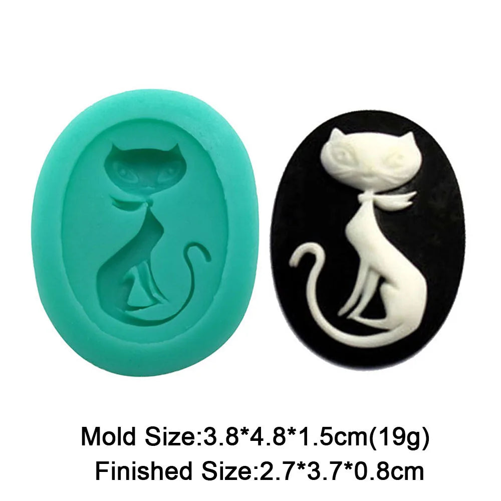 Cute Kitten Silicone Mold Cat Shape Chocolate Cookies Dessert Pudding Sugar Crafts Fondant Mould Bakeware Baking Cake Tools