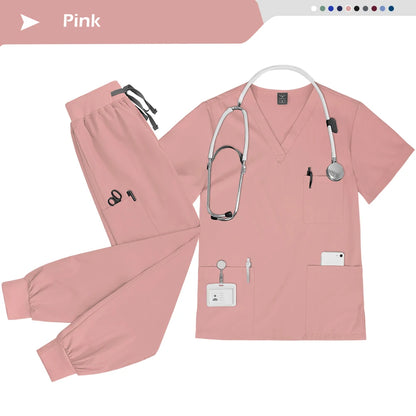 Wholesale Nurse Uniform Set Doctor Nurses Dental Hospital Uniforms Joggers Pants Sets Beauty Spa Nursing Articles Scrub Workwear