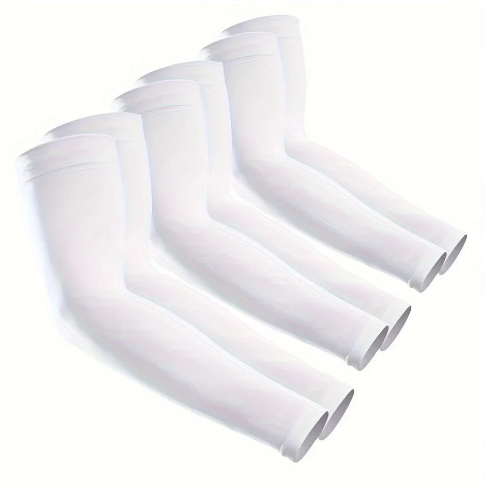 3 Pairs Unisex Sun Protection Arm Sleeves Breathable Cooling Arm Covers For Outdoor Activities Cycling Running Mountaineering