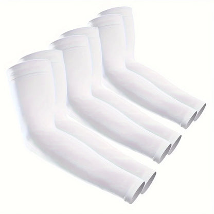 3 Pairs Unisex Sun Protection Arm Sleeves Breathable Cooling Arm Covers For Outdoor Activities Cycling Running Mountaineering