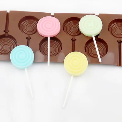 6 Even Doughnut Silicone Mold Lollipop Chocolate Cheese Stick Making Tools DIY Children's Candy Baking Mold Kitchen Bakeware