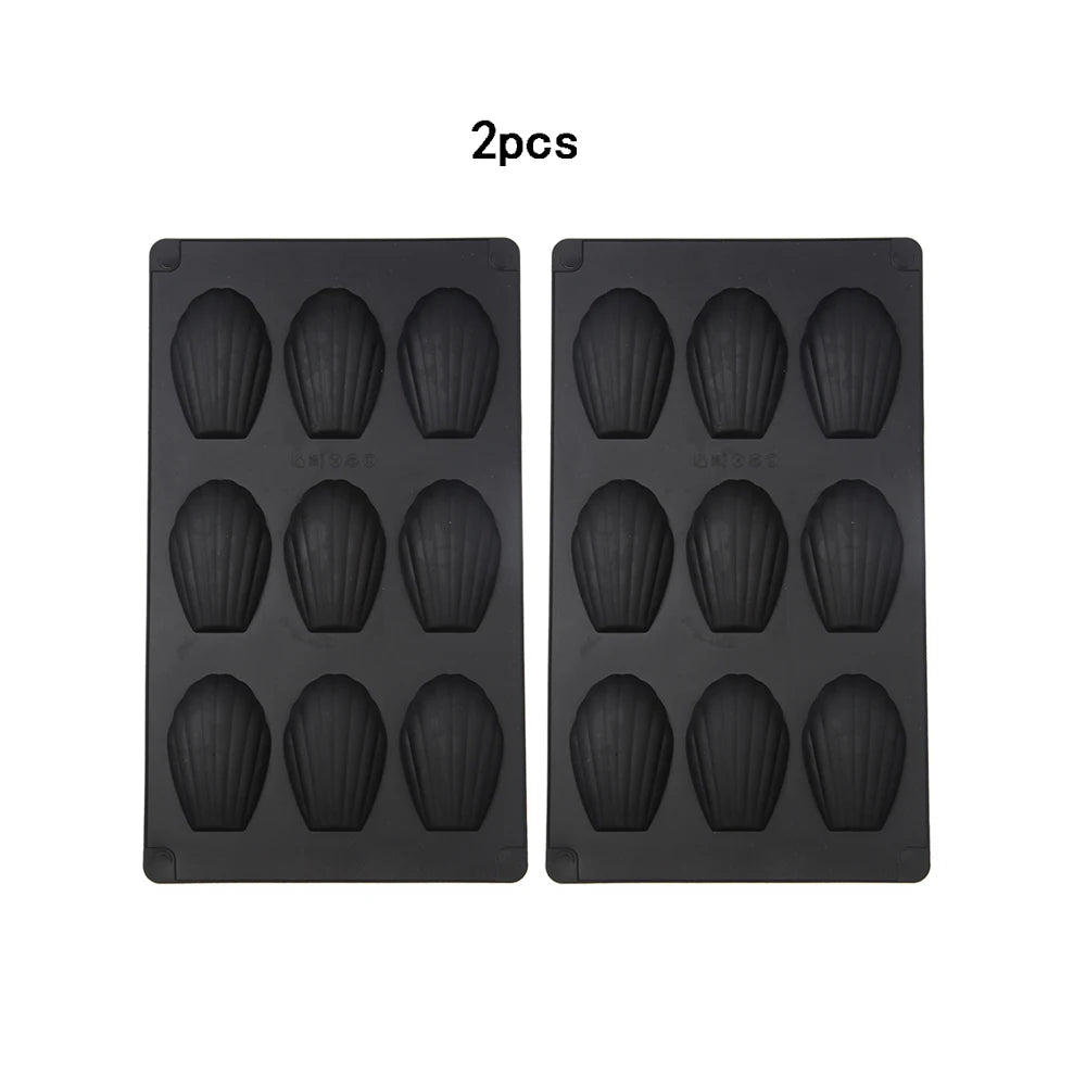 1/2‑Pack Silicone 9‑Cavity Madeleine Mold