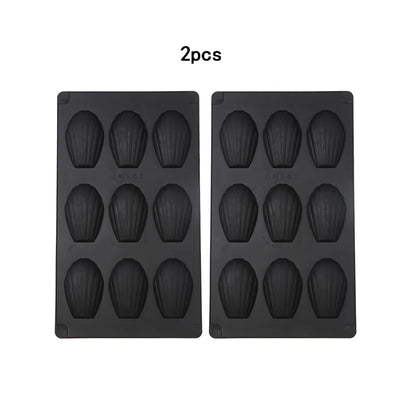 1/2‑Pack Silicone 9‑Cavity Madeleine Mold