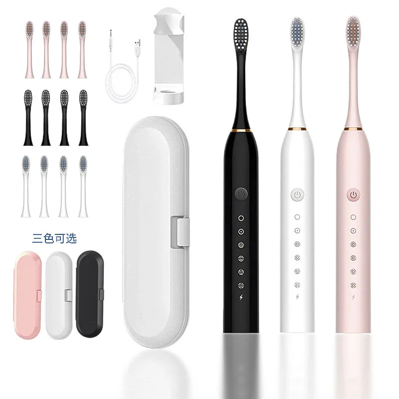 Rechargeable Electric Toothbrush Set – Adult Soft Brush, Portable & Waterproof