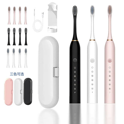 Rechargeable Electric Toothbrush Set – Adult Soft Brush, Portable & Waterproof