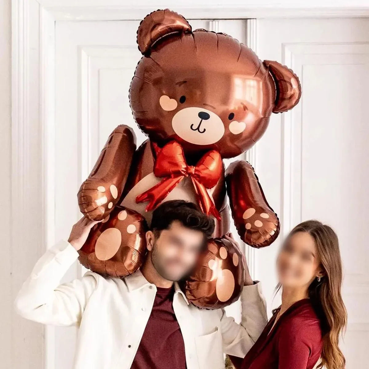 1pc3D Cute Cartoon Embracing Bear Aluminum Film Balloon for Birthday Party, Valentine's Day, Bridal Gift Party, Wedding, Shower
