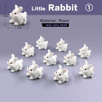 10Pcs Easter Rabbit Dinosaurs Capybara Duck Fox Pig Cat Turtle Frog Bird Figurine Miniature Fairy Garden Decoration Accessories