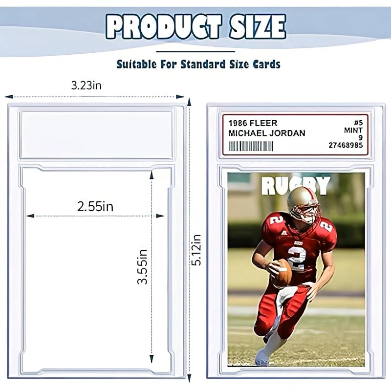 35/55/75/100PT Baseball Star Cards Slab Label Grade Trading Card Sleeves Protector Acrylic Stand Plastic Game PTCG Gift Kids Toy