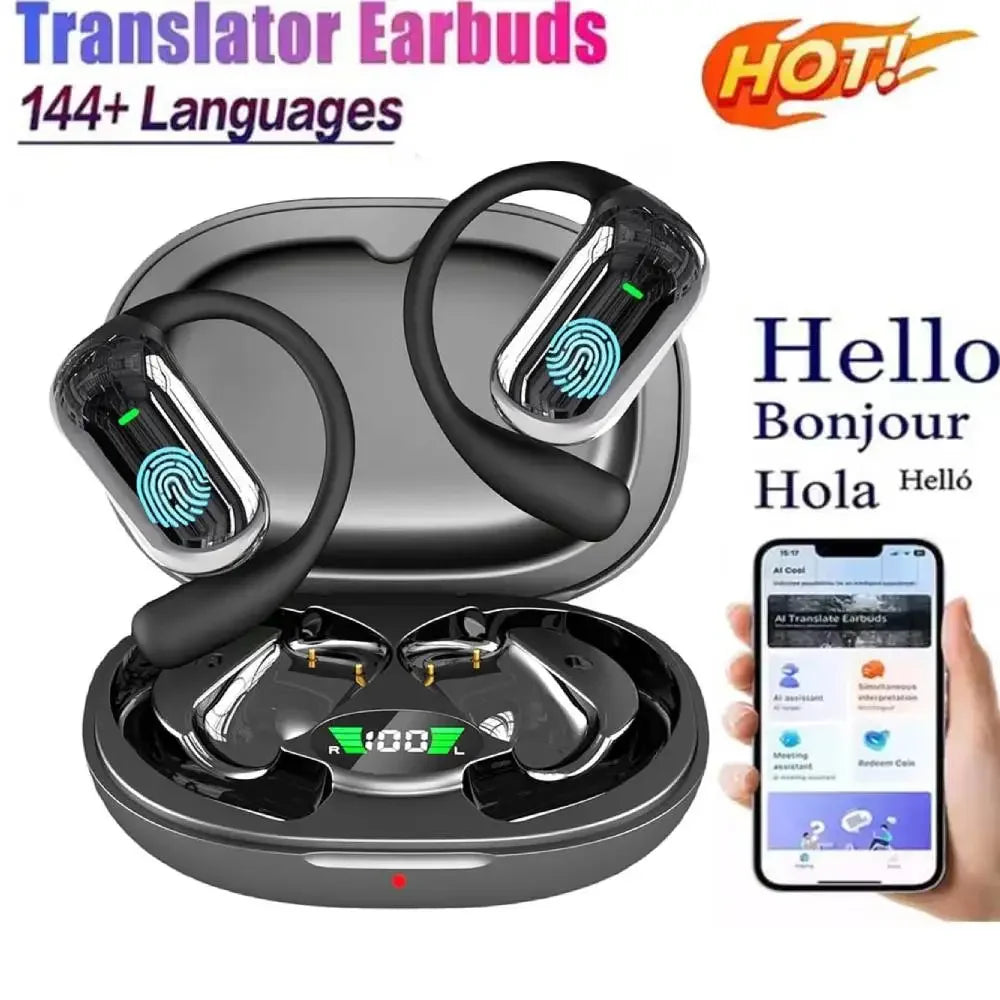 BT 5.3 AI Ear Hook Translator Earbuds