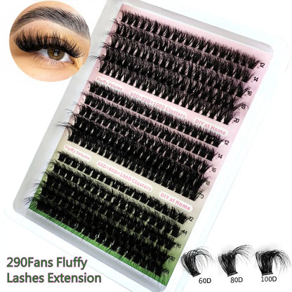 15 Rows DIY 5D Fluffy Lash 60D/80D/100D Thick Eyelash Clusters /Wispy Individual Lashes 10-20mm Cluster
