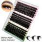 15 Rows DIY 5D Fluffy Lash 60D/80D/100D Thick Eyelash Clusters /Wispy Individual Lashes 10-20mm Cluster