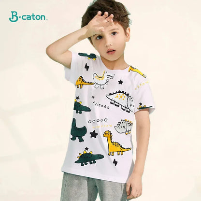 Children's  Cartoon Print T-Shirt  Short Sleeve 100% Cotton
