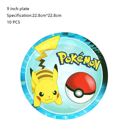 Pikachu Birthday Party Decoration Set (Backdrop · Balloons · Tableware · Kids Party Kit)