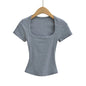Women’s Square Collar Sexy Summer Crop Top