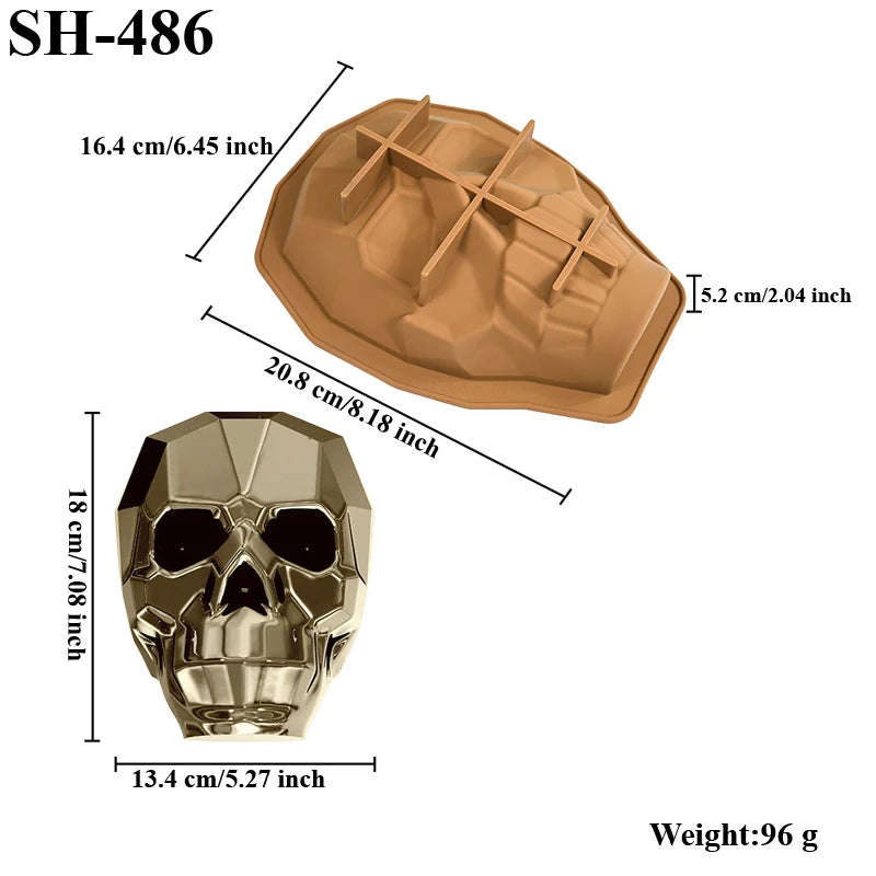 Halloween Mask Design Cake Mold Skull Design Chocolate Mold Halloween Silicone Cake Mould Kitchen Bakeware Dessert Tools