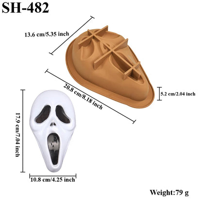 Halloween Mask Design Cake Mold Skull Design Chocolate Mold Halloween Silicone Cake Mould Kitchen Bakeware Dessert Tools