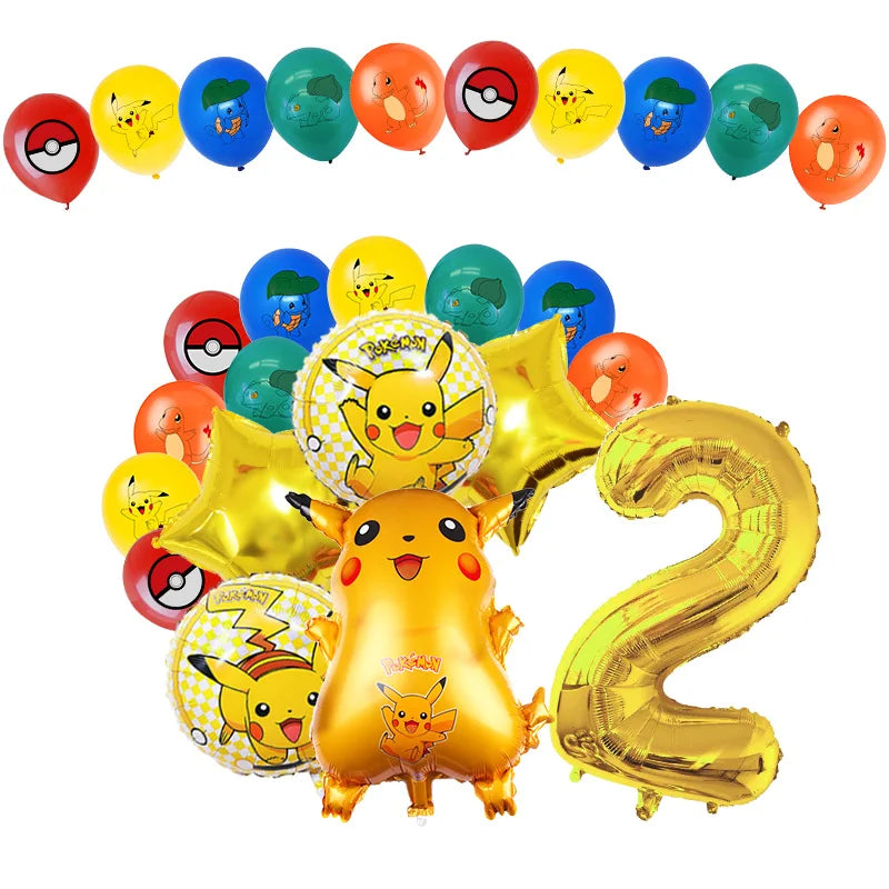 Pikachu Birthday Party Decoration Set (Backdrop · Balloons · Tableware · Kids Party Kit)