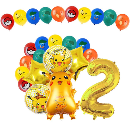 Pikachu Birthday Party Decoration Set (Backdrop · Balloons · Tableware · Kids Party Kit)