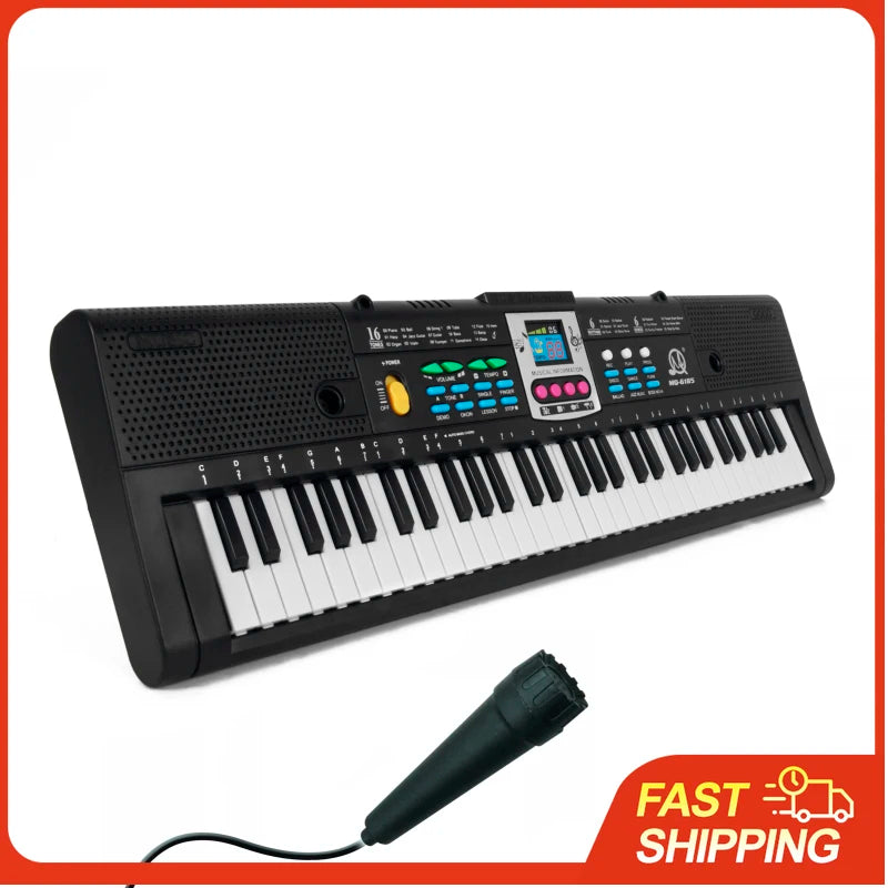 61‑Key Digital Music Electronic Keyboard (Kids · Students · Multifunctional · Microphone Function)