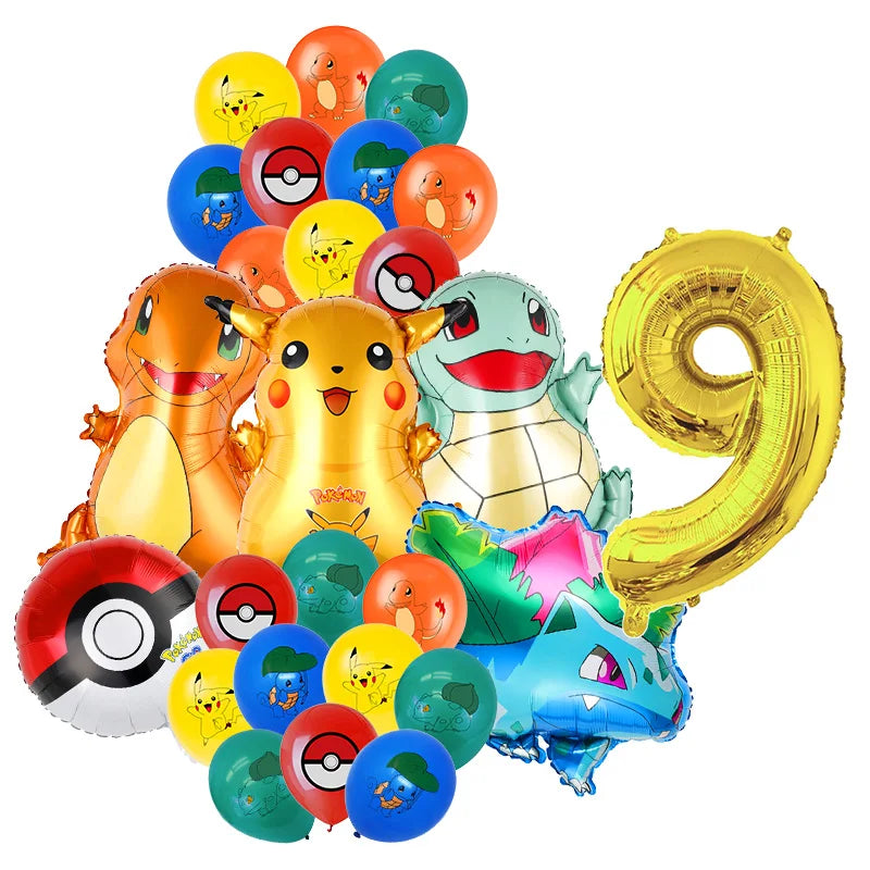 Classical Pikachu Birthday Party Decoration Set (Backdrop · Balloons · Tableware · Kids Event Supplies)